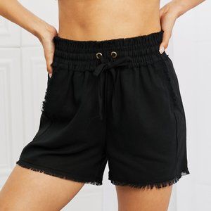 Zenana seaside raw hem linen shorts - SHIPS WITHIN 24 HOURS - Size Small